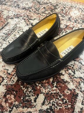 Nine West Black Leather Penny Loafers
